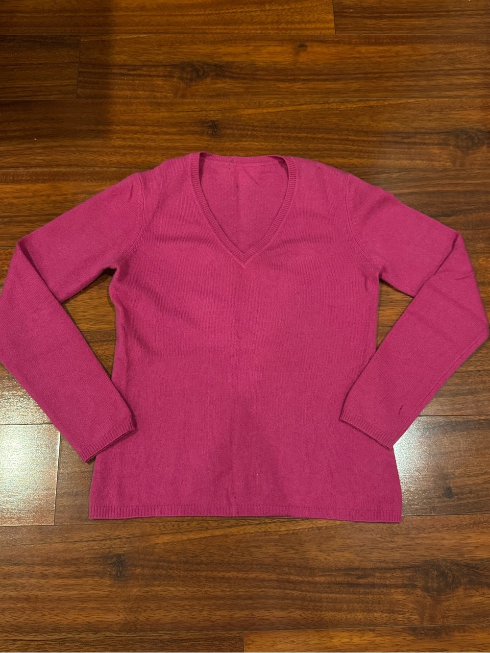 Charter Club Women’s V-Neck Sweater in Fuchsia